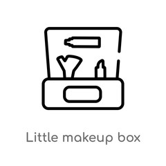 outline little makeup box vector icon. isolated black simple line element illustration from beauty concept. editable vector stroke little makeup box icon on white background