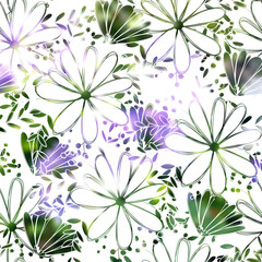 Fototapeta na wymiar Floral pattern chammomile. Florals vector surface design.