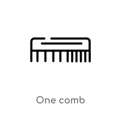 outline one comb vector icon. isolated black simple line element illustration from beauty concept. editable vector stroke one comb icon on white background