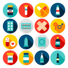Medicine Pharmacy Flat Icons