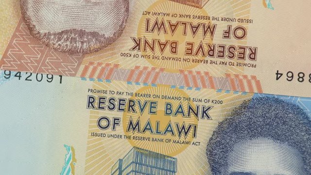Malawi kwacha notes rotating. Malawian currency, money. 4K stock video footage