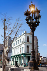 old buildings on the famous tourist street Malecon in Havana, Cuba