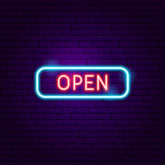 Fototapeta premium Open Sign Neon Label