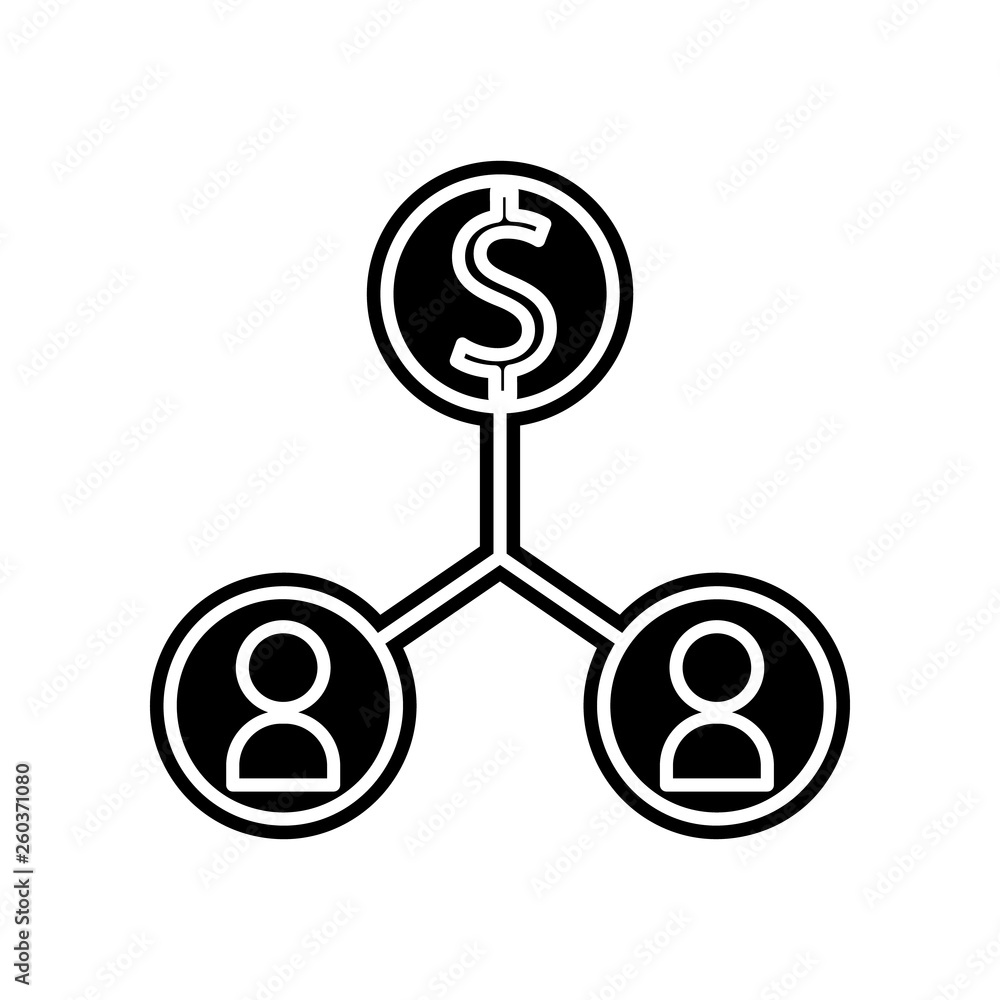 Poster common efforts icon. element of finance and chart for mobile concept and web apps icon. glyph, flat 