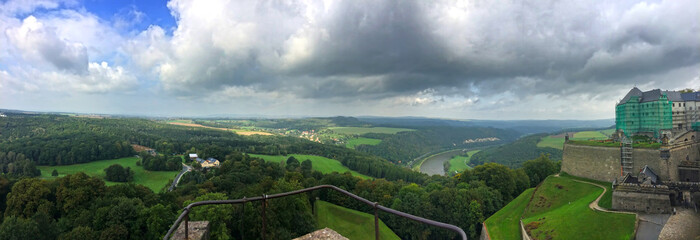 view from fortress Koenigstein in Saxony, Germany