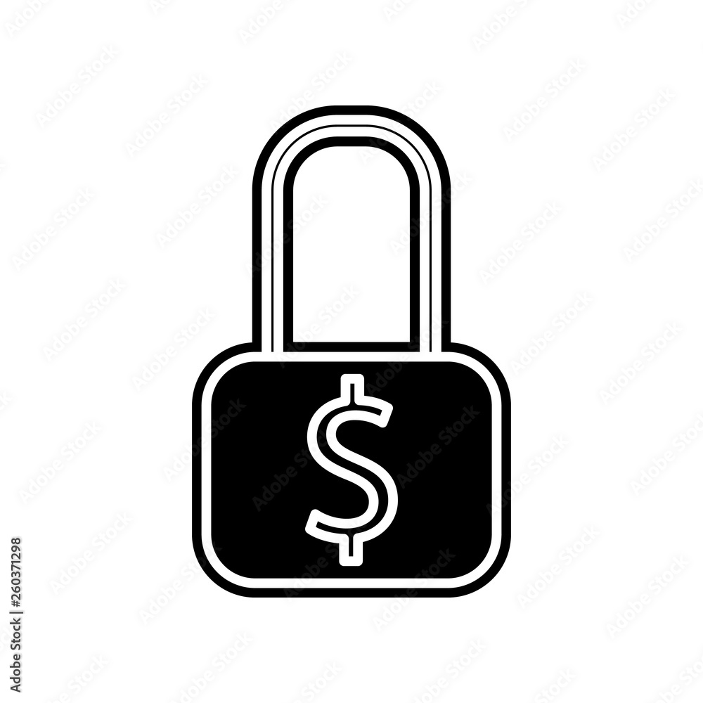 Poster money lock icon. element of finance and chart for mobile concept and web apps icon. glyph, flat icon