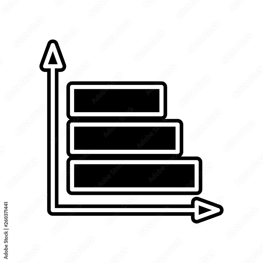 Poster horizontal chart icon. element of finance and chart for mobile concept and web apps icon. glyph, fla