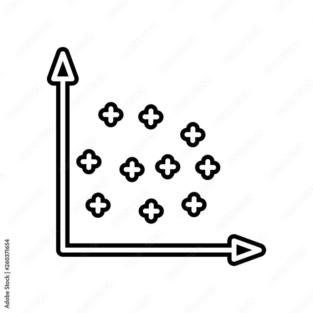 Poster chart with points icon. element of finance and chart for mobile concept and web apps icon. glyph, fl