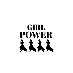 Girl power.Quote typographical background with hand drawn elements and female runner. Vector template for poster, business card and banner