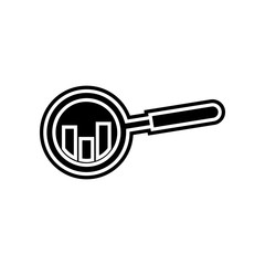chart and magnifier icon. Element of finance and chart for mobile concept and web apps icon. Glyph, flat icon for website design and development, app development