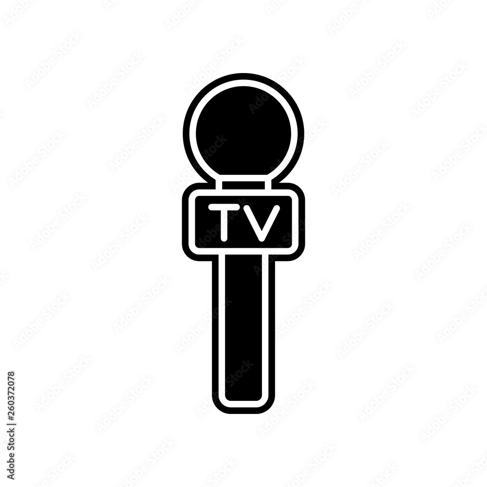 Poster television microphone icon. element of media, press for mobile concept and web apps icon. glyph, fla
