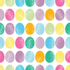Easter vector seamless pattern. Eggs, pastel, bright elements.
