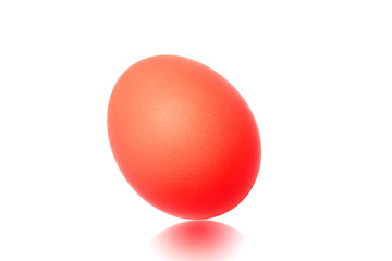 Red egg isolated on white background