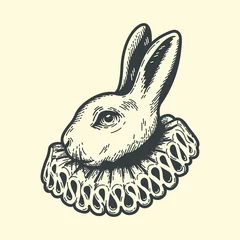 Foto op Aluminium White Rabbit, dressed as herald, Alice's Adventures in Wonderland, vintage engraving style. © burak