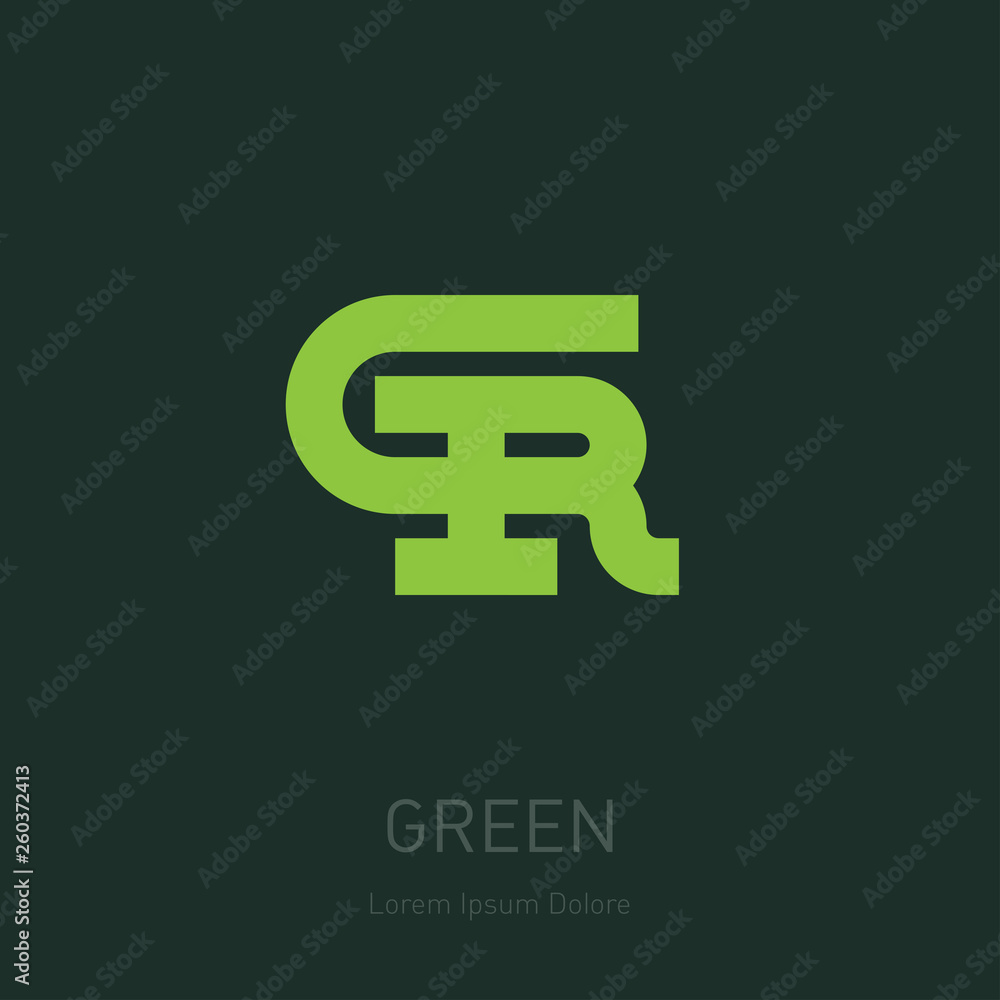 Poster g and r initial logo. gr - vector design element or icon. initial monogram logotype.