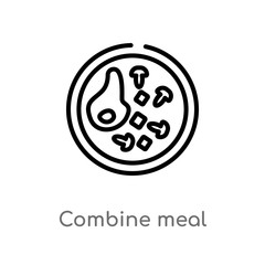 outline combine meal vector icon. isolated black simple line element illustration from bistro and restaurant concept. editable vector stroke combine meal icon on white background