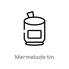 outline mermelade tin vector icon. isolated black simple line element illustration from bistro and restaurant concept. editable vector stroke mermelade tin icon on white background