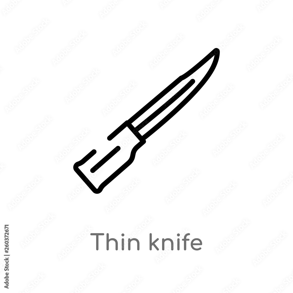 Poster outline thin knife vector icon. isolated black simple line element illustration from bistro and rest