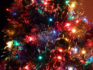 Fototapeta na wymiar Christmas tree colors and decorations