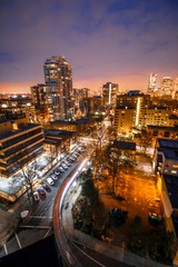 Fototapeta na wymiar Porland Aerial Downtown Night