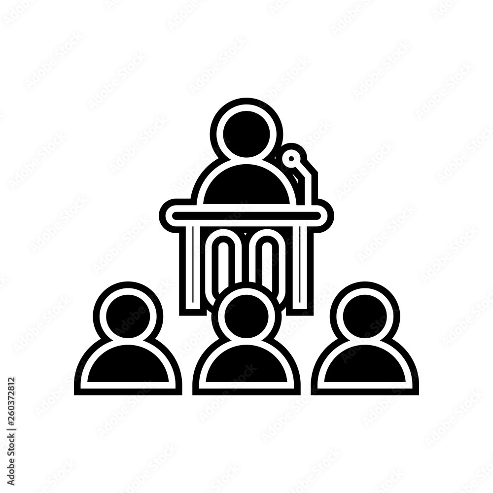 Aufkleber auditorium icon. element of media, press for mobile concept and web apps icon. glyph, flat icon for 
