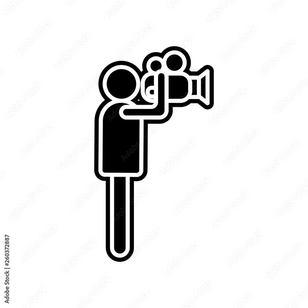 Poster camera operator icon. element of media, press for mobile concept and web apps icon. glyph, flat icon