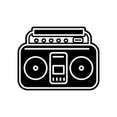 music tape recorder icon. Element of Media, Press for mobile concept and web apps icon. Glyph, flat icon for website design and development, app development