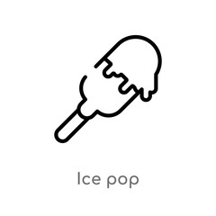 outline ice pop vector icon. isolated black simple line element illustration from bistro and restaurant concept. editable vector stroke ice pop icon on white background