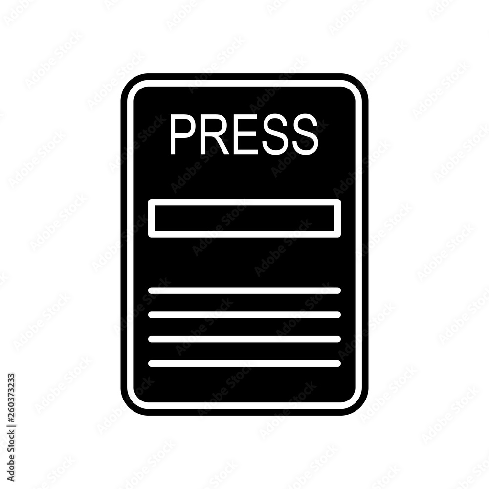 Poster business card of a journalist icon. element of media, press for mobile concept and web apps icon. gl