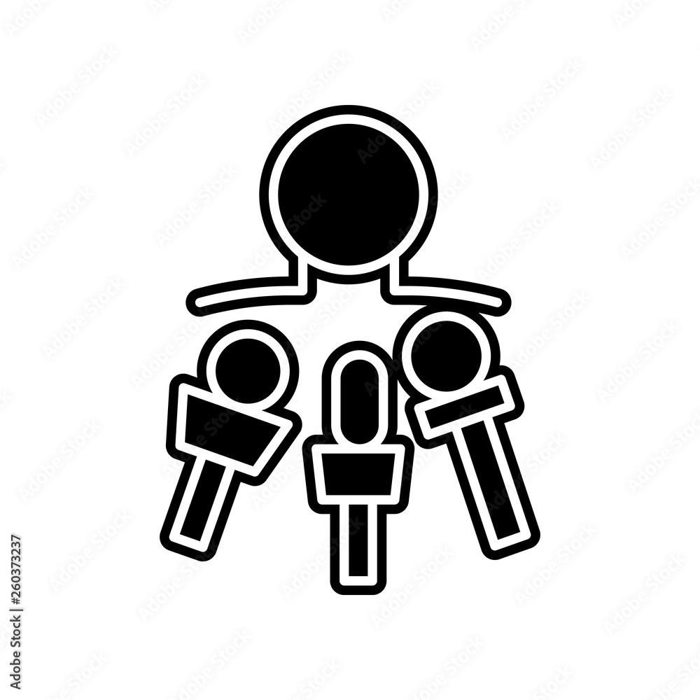 Poster to interview icon. element of media, press for mobile concept and web apps icon. glyph, flat icon fo