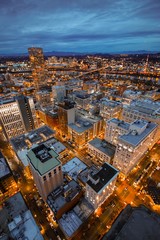 Obraz premium Portland City Night Aerial 