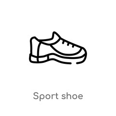 outline sport shoe vector icon. isolated black simple line element illustration from blogger and influencer concept. editable vector stroke sport shoe icon on white background