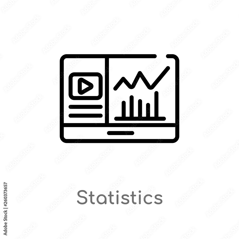 Poster outline statistics vector icon. isolated black simple line element illustration from blogger and inf