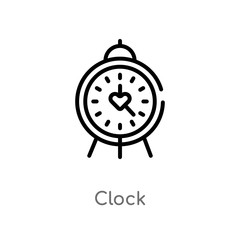 outline clock vector icon. isolated black simple line element illustration from blogger and influencer concept. editable vector stroke clock icon on white background