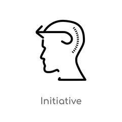 outline initiative vector icon. isolated black simple line element illustration from brain process concept. editable vector stroke initiative icon on white background