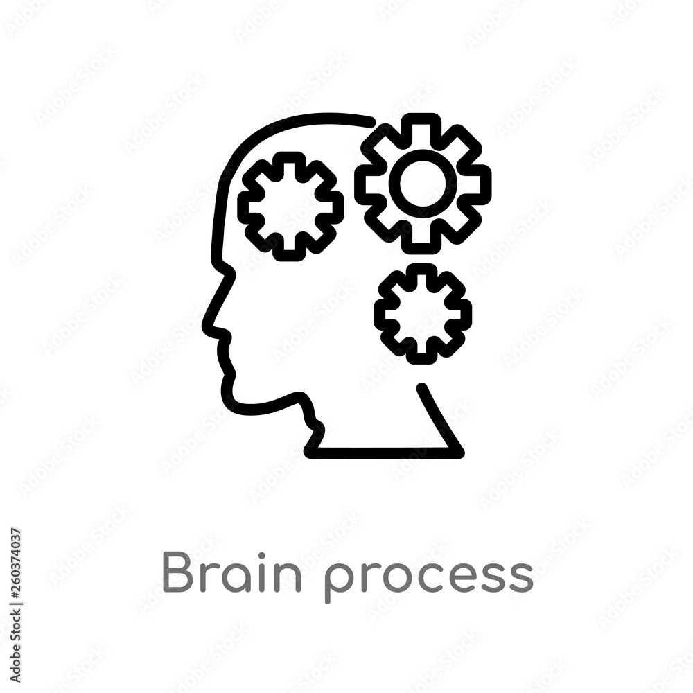 Aufkleber outline brain process vector icon. isolated black simple line element illustration from concept. edi