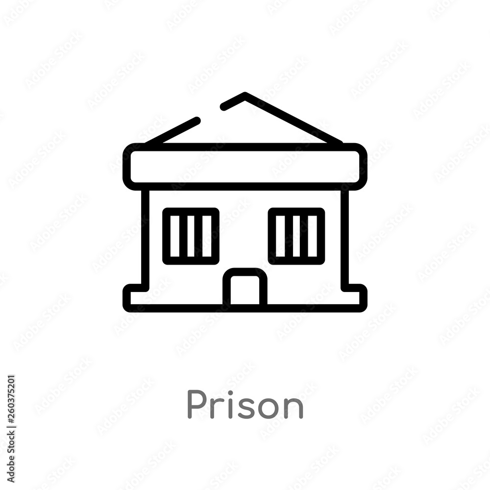 Aufkleber outline prison vector icon. isolated black simple line element illustration from buildings concept. 