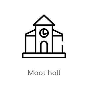 outline moot hall vector icon. isolated black simple line element illustration from buildings concept. editable vector stroke moot hall icon on white background