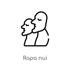 outline rapa nui vector icon. isolated black simple line element illustration from buildings concept. editable vector stroke rapa nui icon on white background