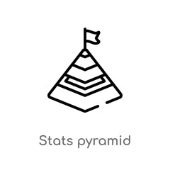 outline stats pyramid vector icon. isolated black simple line element illustration from business concept. editable vector stroke stats pyramid icon on white background