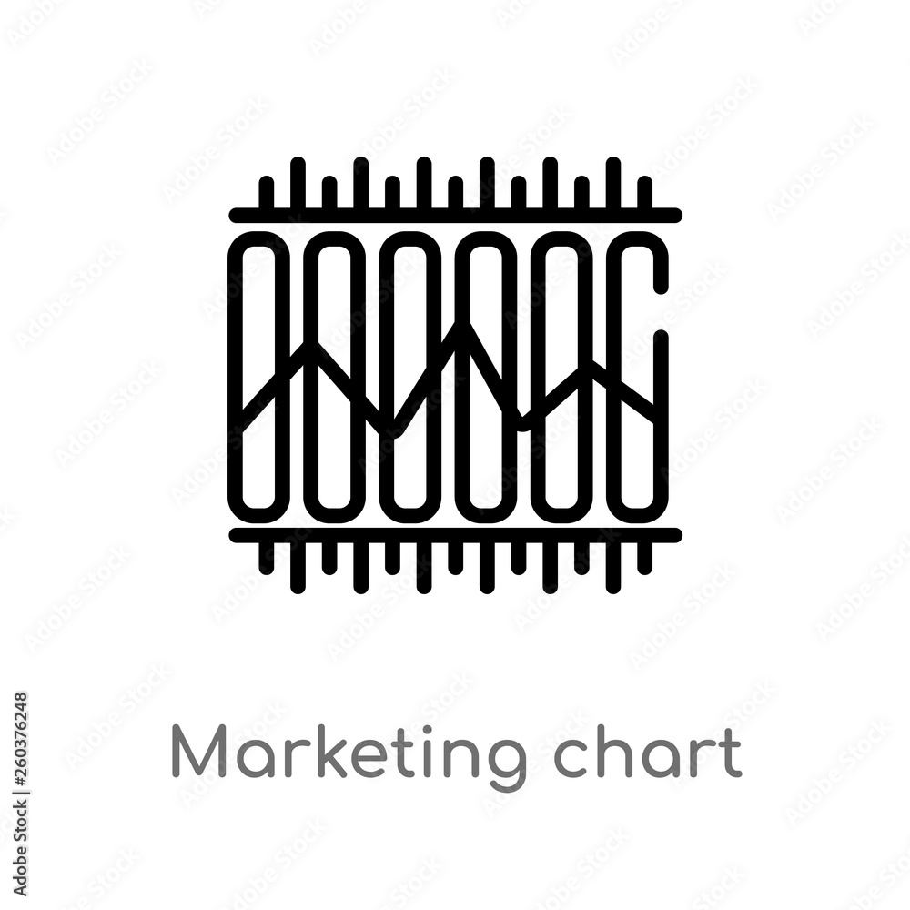 Poster outline marketing chart vector icon. isolated black simple line element illustration from business c