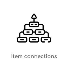 outline item connections vector icon. isolated black simple line element illustration from business concept. editable vector stroke item connections icon on white background