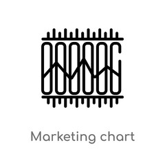 outline marketing chart vector icon. isolated black simple line element illustration from business concept. editable vector stroke marketing chart icon on white background