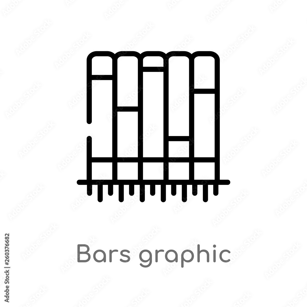 Poster outline bars graphic vector icon. isolated black simple line element illustration from business conc
