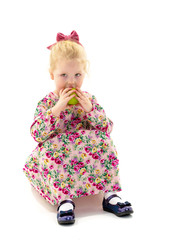 Little girl with apple