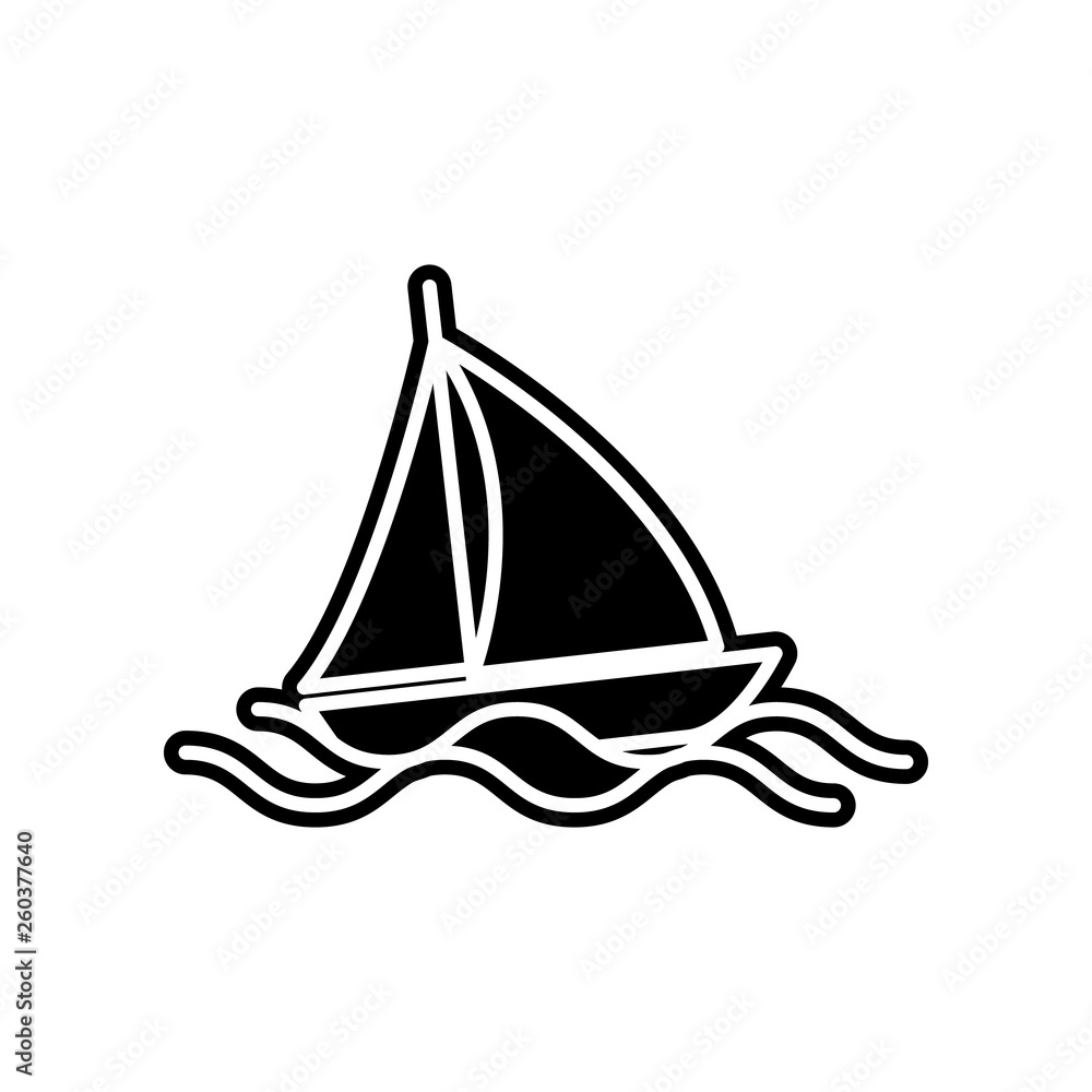 Poster sailing yacht icon. element of insurance for mobile concept and web apps icon. glyph, flat icon for 
