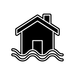 sinking house icon. Element of Insurance for mobile concept and web apps icon. Glyph, flat icon for website design and development, app development