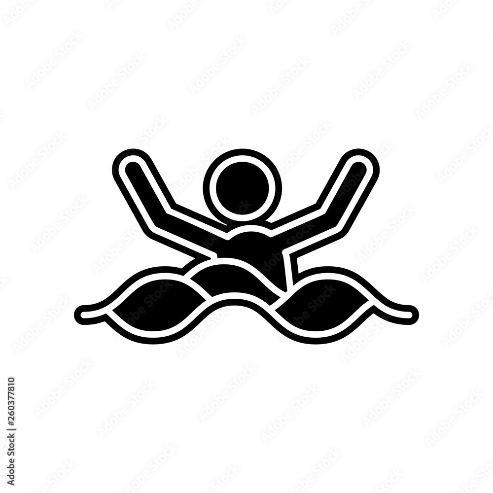 Poster sinking person icon. Element of Insurance for mobile concept and web apps icon. Glyph, flat icon for website design and development, app development