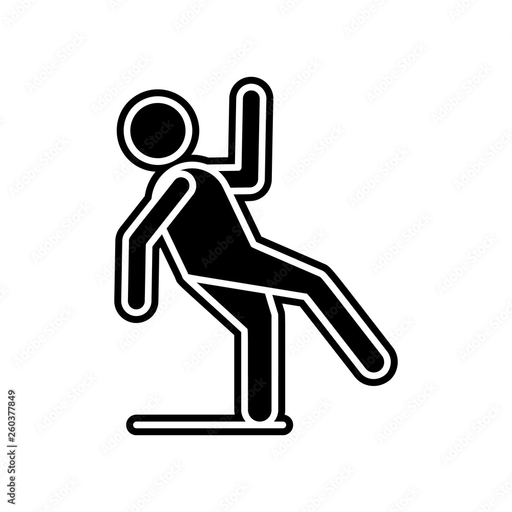 Aufkleber falling man icon. element of insurance for mobile concept and web apps icon. glyph, flat icon for we