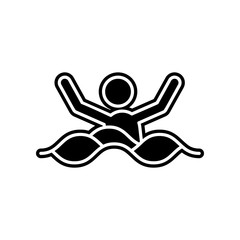 sinking person icon. Element of Insurance for mobile concept and web apps icon. Glyph, flat icon for website design and development, app development